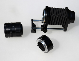 Makrobælg og mellemringe til makrofotografering